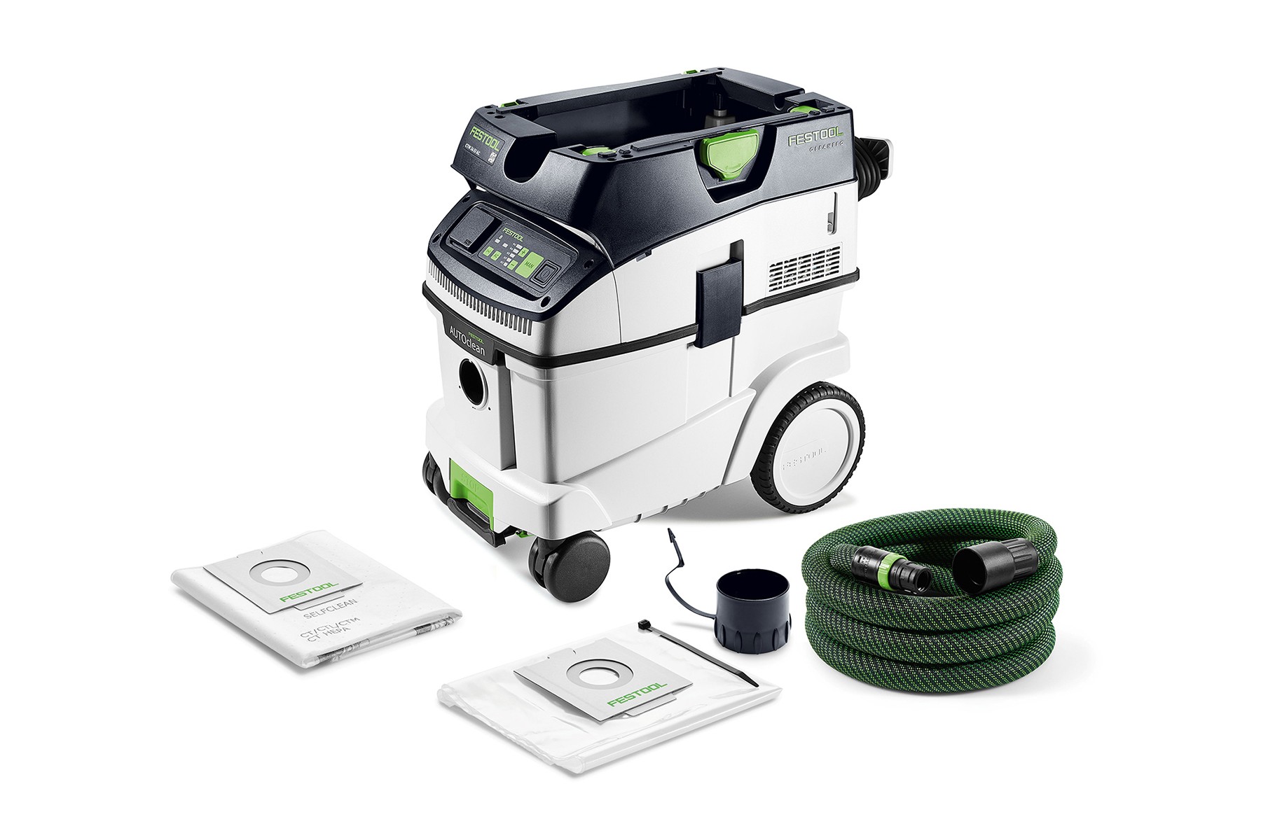جارو برقی صنعتی فستول آلمان مدل Festool CLEANTEC CTM 36 E I AC | مکنده حرفه‌ای با فیلتر کلاس M و سیستم AutoClean | ظرفیت 36 لیتری